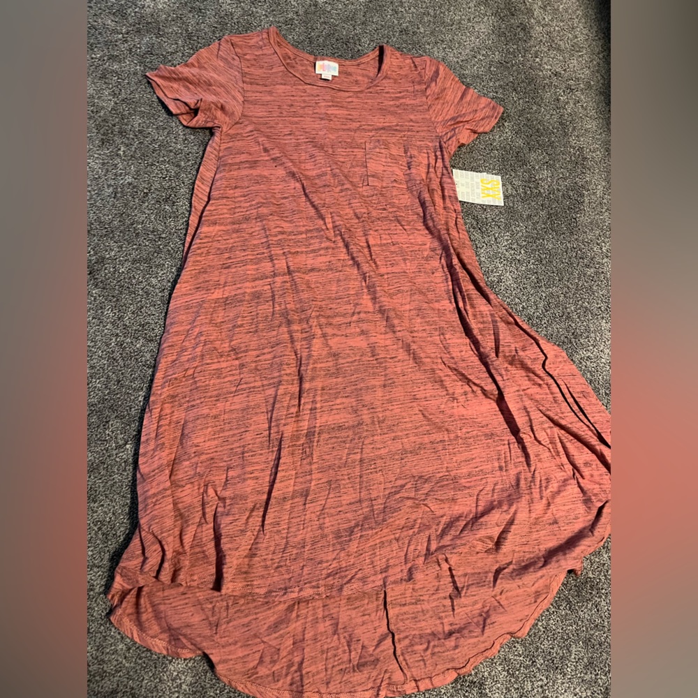 XXS Dusty rose heathered Lularoe Carly dress
